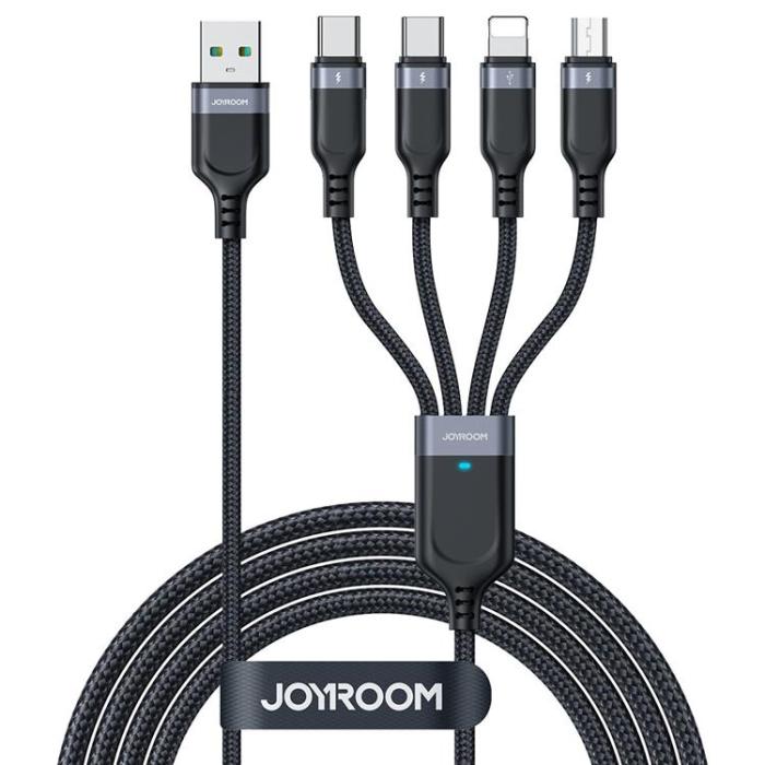 Joyroom - Joyroom 4in1 USB-A till USB-C, Lightning, microUSB kabel 1.2m