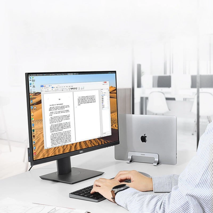 Ugreen - Ugreen Vertikalt Stativhållarställ för MacBook Laptop Tablet - Silver