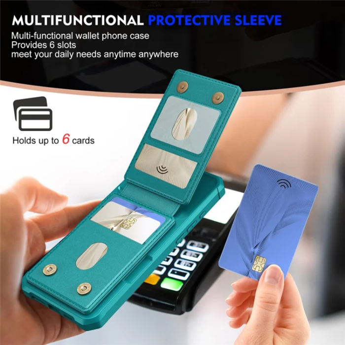 A-One Brand - iPhone 17 Mobilskal Magsafe Korthållare Detachable - Grön