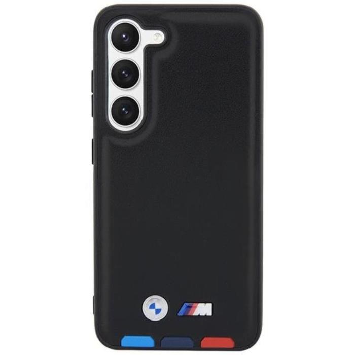 BMW - BMW Galaxy S23 Plus Skal Läder Stamp Tricolor - Svart
