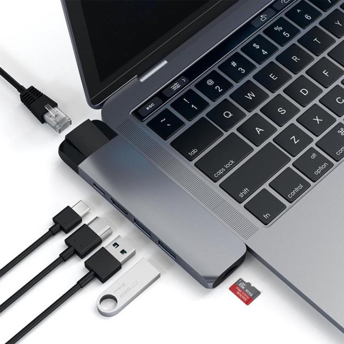 Satechi - Satechi USB-C Pro Hub med 4K HDMI och Ethernet - Space Grå