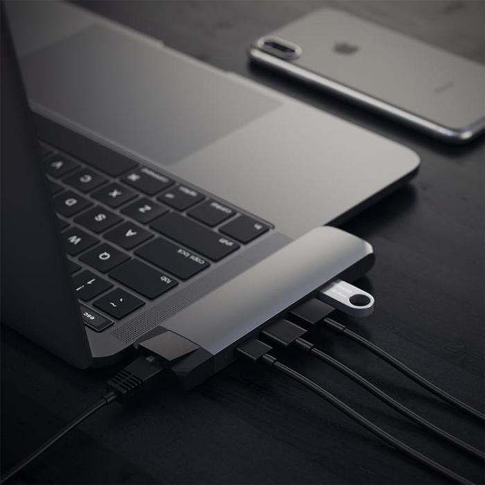 Satechi - Satechi USB-C Pro Hub med 4K HDMI och Ethernet - Space Grå
