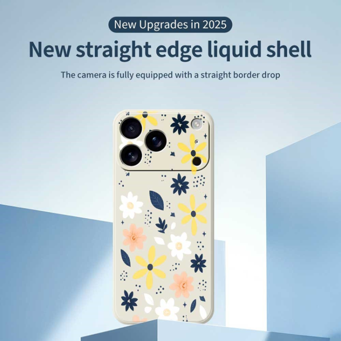 A-One Brand - iPhone 17 Pro Max Mobilskal Colorful Floral Blue Leaves TPU - Lila