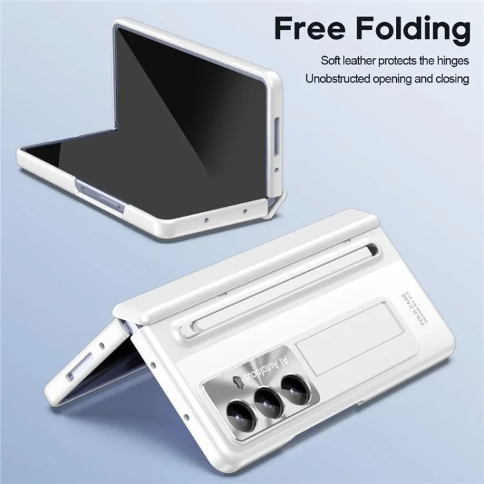 A-One Brand - Galaxy Z Fold 7 Mobilskal med Skärmskydd och Stylus Hinge - Vit