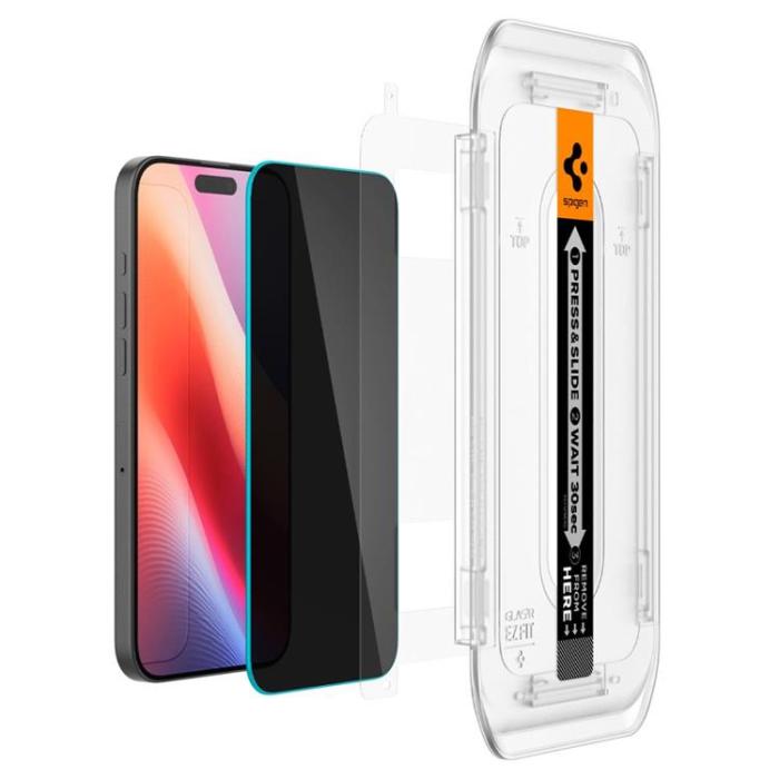Spigen - [2-Pack] Spigen iPhone 16 Pro Max Skärmskydd Härdat glas TR. EZ Fit Privacy