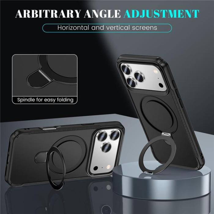 A-One Brand - iPhone 17 Pro Max Mobilskal MagSafe Rotating Kickstand - Svart