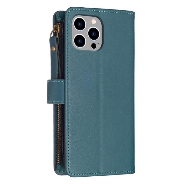 OEM - iPhone 15 Pro Max Plånboksfodral Zipper Flip - Grön