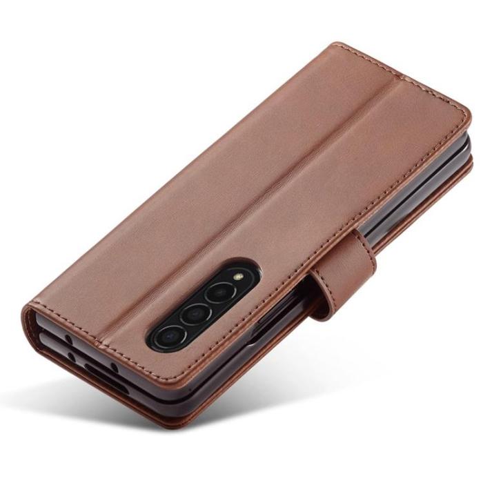 LC.imeeke - LC.IMEEKE Galaxy Z Fold 4 Plånboksfodral Shockproof Magnetic - Brun