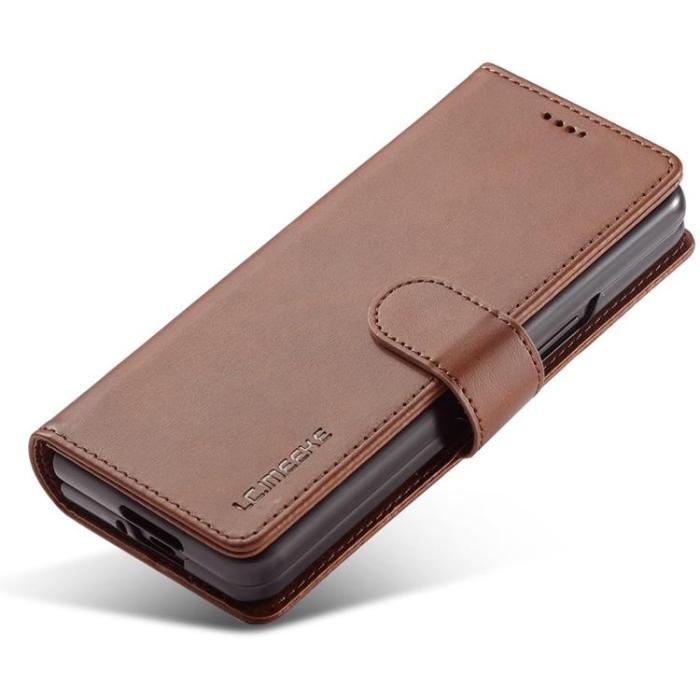 LC.imeeke - LC.IMEEKE Galaxy Z Fold 4 Plånboksfodral Shockproof Magnetic - Brun