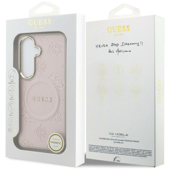 Guess - Guess Mobilskal För Galaxy S26 MagSafe Saffiano Peony Embossed Ring