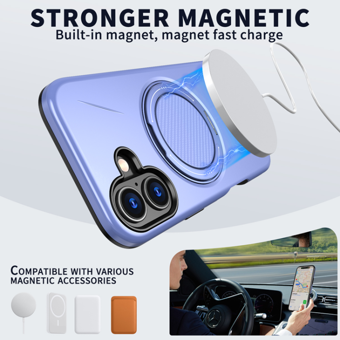 A-One Brand - iPhone 16 Mobilskal MagSafe Rotating Kickstand TPU + PC