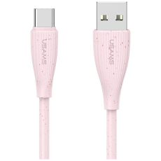 USAMS - Usams USB-A till USB-C Kabel 1m Green Series - Rosa