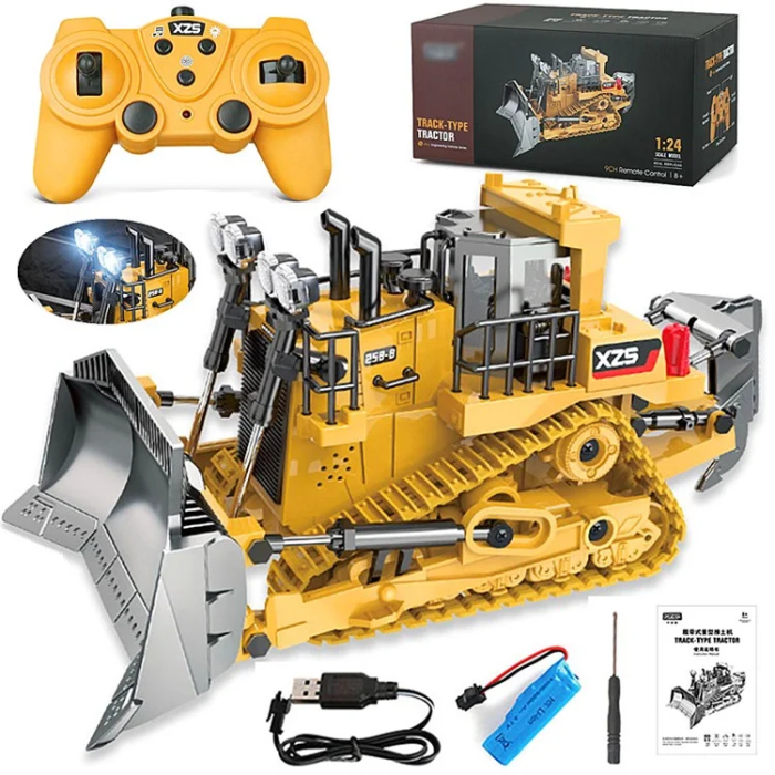 OEM - Crawler Typ Bulldozer Fjärrkontroll Bil med ljudljus 1031