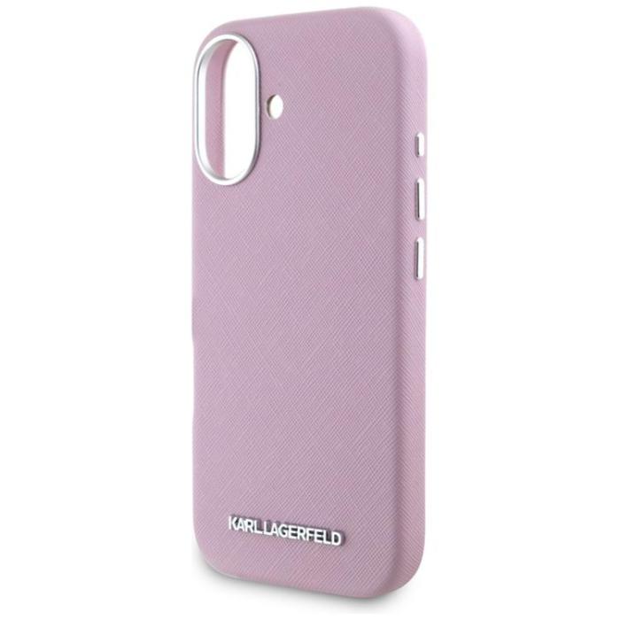 KARL LAGERFELD - Karl Lagerfeld iPhone 16 Mobilskal MagSafe Saffiano Full Wrapped - Rosa