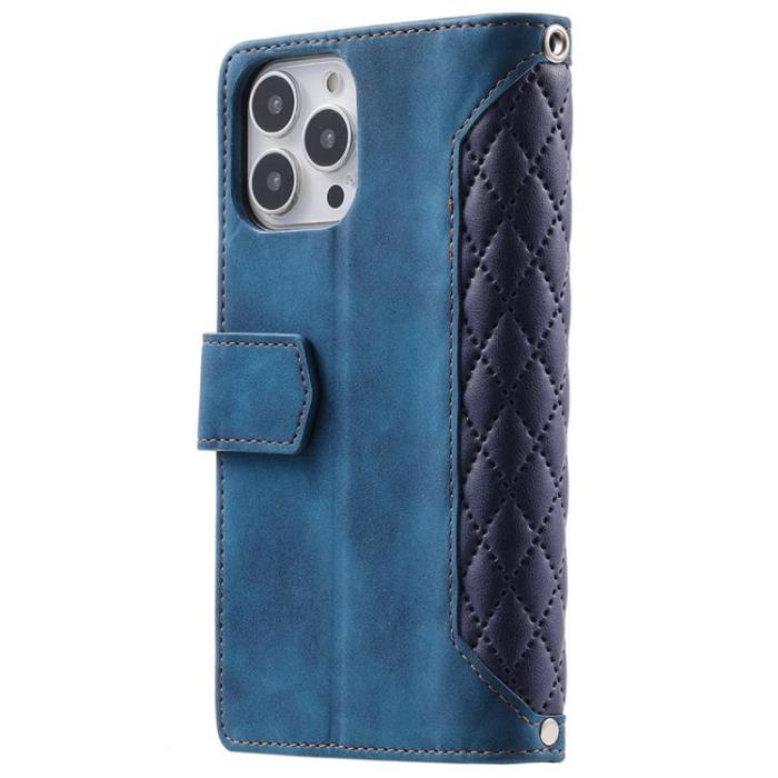 OEM - iPhone 14 Pro Max Plånboksfodral Rhombus - Blå