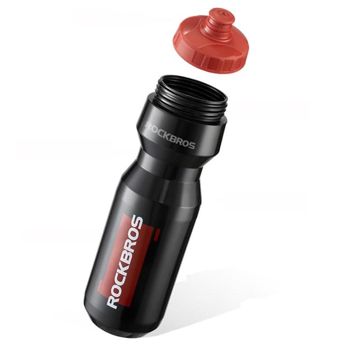 Rockbros - Rockbros Cykelflaska 750 ml - Genomskinlig Svart med Rött Munstycke