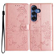 OEM - Samsung Galaxy S26 Plus Fodral L&auml;der Flip Skydd - Ros&eacute;guld