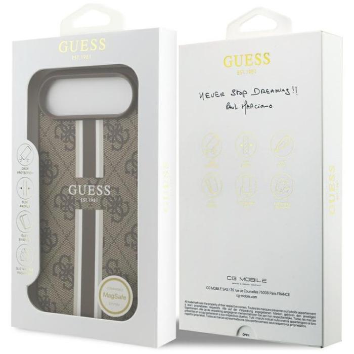 Guess - Guess iPhone 17 Air Mobilskal MagSafe 4G Printed Stripes - Brun