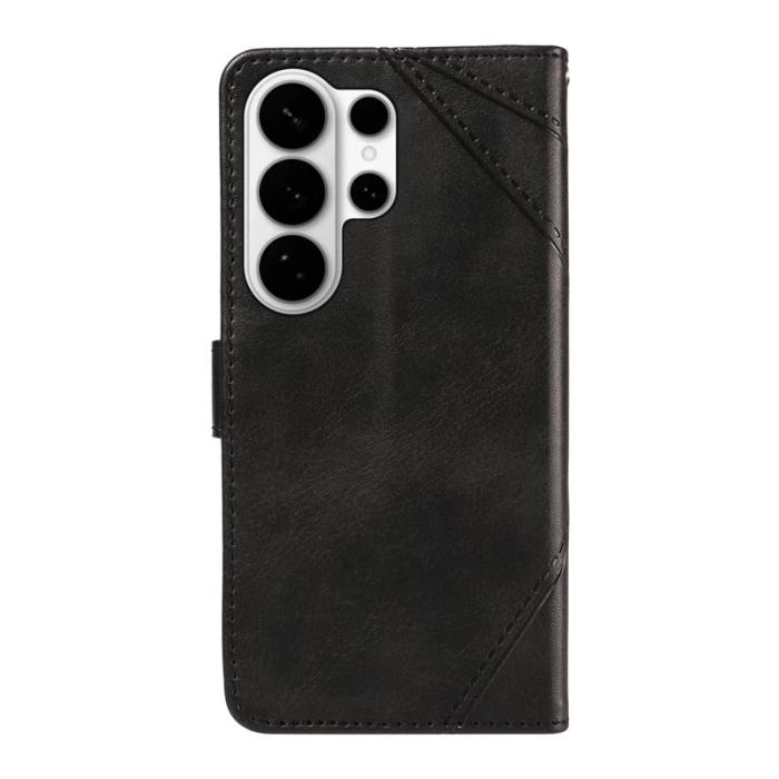 OEM - Samsung Galaxy S26 Ultra Fodral Äkta Läder Geometrisk Design - Svart