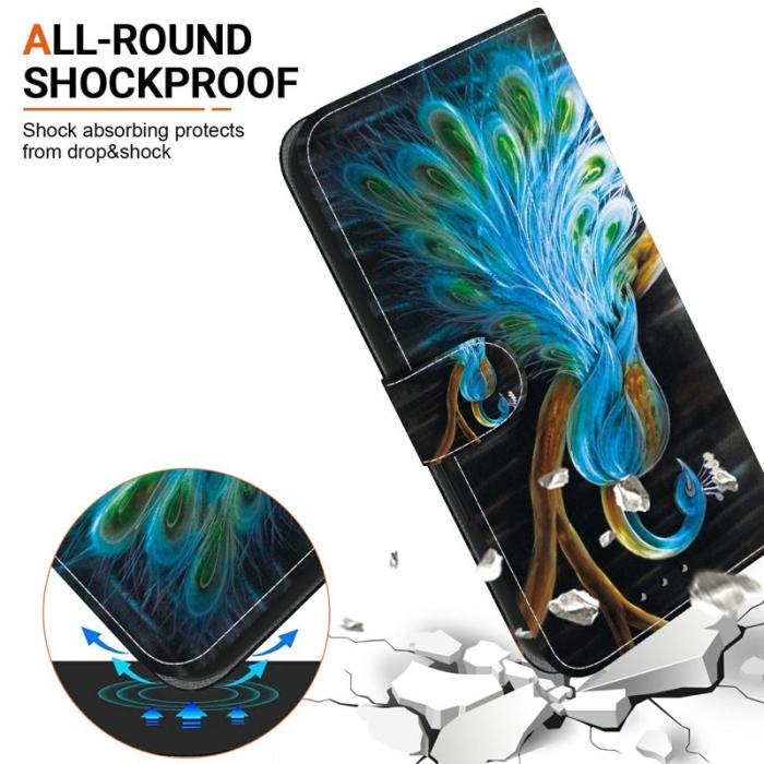 OEM - Samsung Galaxy S26/S26 Pro Plånboksfodral Mönstertryckt Konstläder - Påfågel