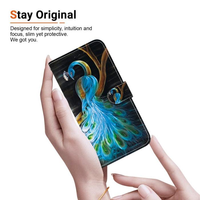 OEM - Samsung Galaxy S26/S26 Pro Plånboksfodral Mönstertryckt Konstläder - Påfågel