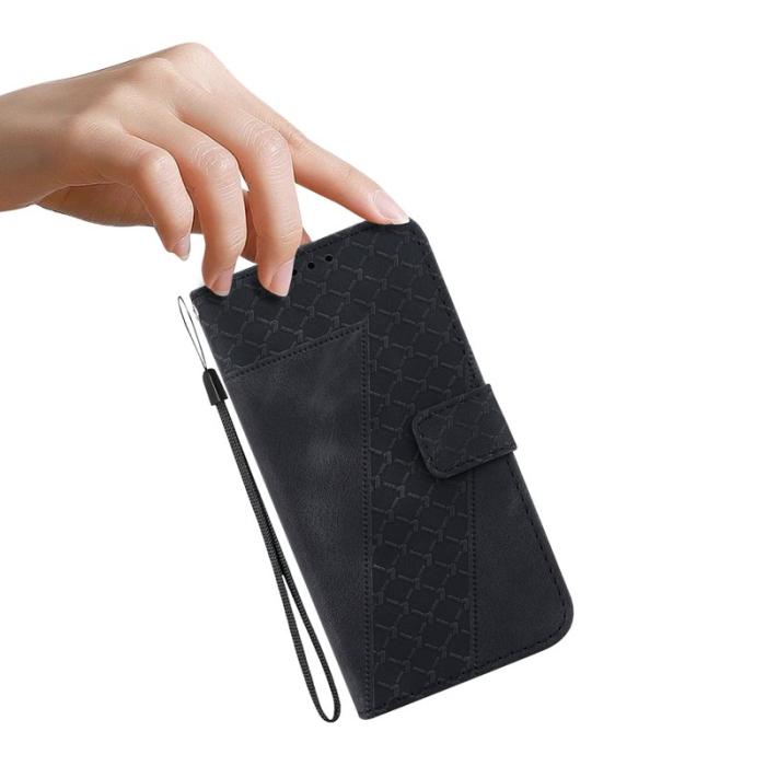 OEM - Samsung Galaxy S26 / S26 Pro Ställskal 7-formad Mönster KonstLäder - Svart