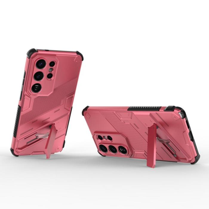 OEM - Mobilskal till Samsung Galaxy S26 Ultra Plast Stöttåligt Med Ställ - Rosa