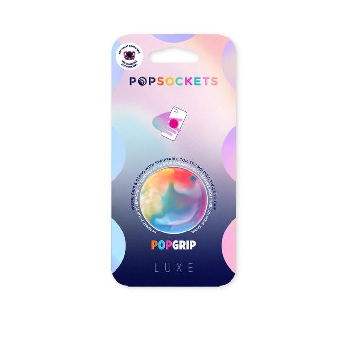 UTGATT5 - POPSOCKETS Swirl Rainbow Avtagbart Grip med Ställfunktion LUXE