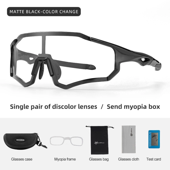 Rockbros - Rockbros photochromic UV400 Cykelglasögon - Svart