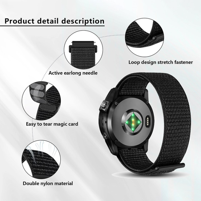 KALEBOL - Kalebol Galaxy Watch 6/6 Classic Armband Nylon Loop - Blå