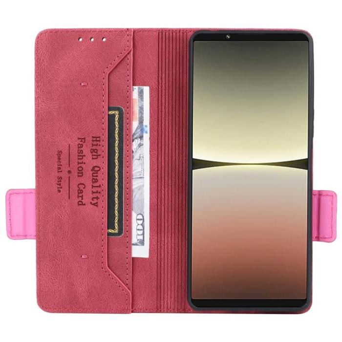 A-One Brand - Sony Xperia 5 IV Plånboksfodral Decor Magnetic Clasp - Röd