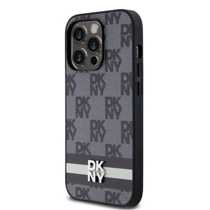 DKNY - DKNY iPhone 15 Pro Mobilskal Läder Checkered Mono Pattern