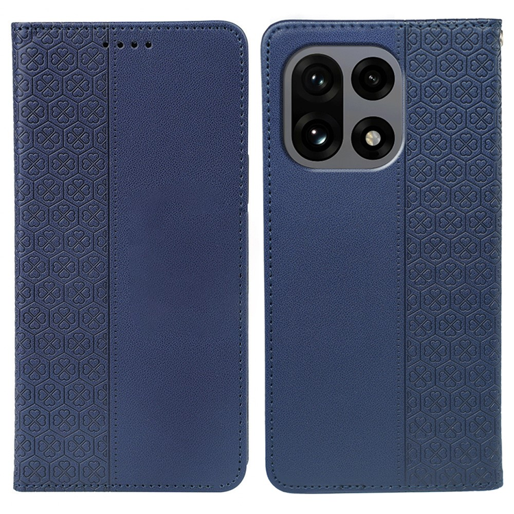 OnePlus 15 5G Plånboksfodral Four Leaf Clover Läder (Blå) | 2353 | AlltMobil