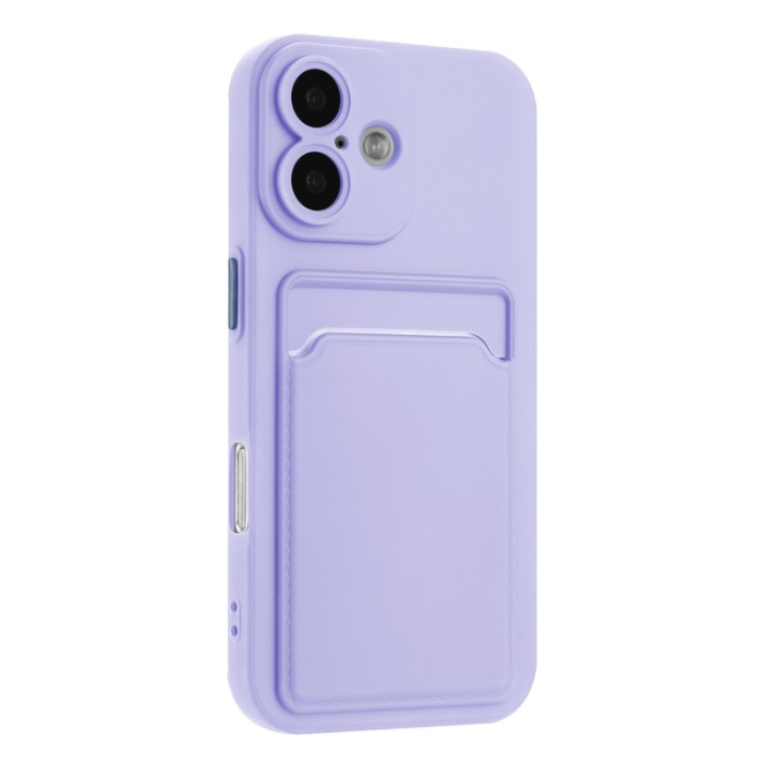 A-One Brand - iPhone 16 Plus Mobilskal Korthållare TPU - Lila