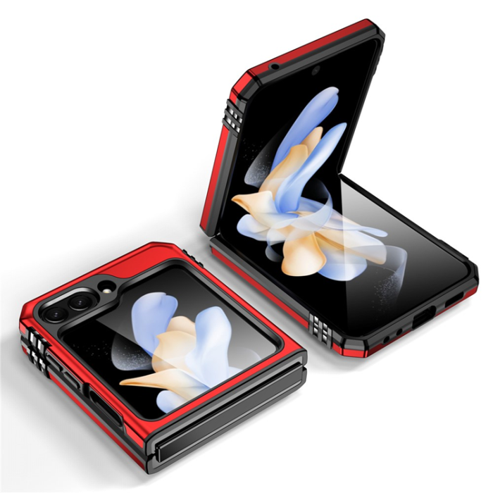 A-One Brand - Galaxy Z Flip7 FE/Z Flip6 Mobilskal Armor Kickstand - Röd