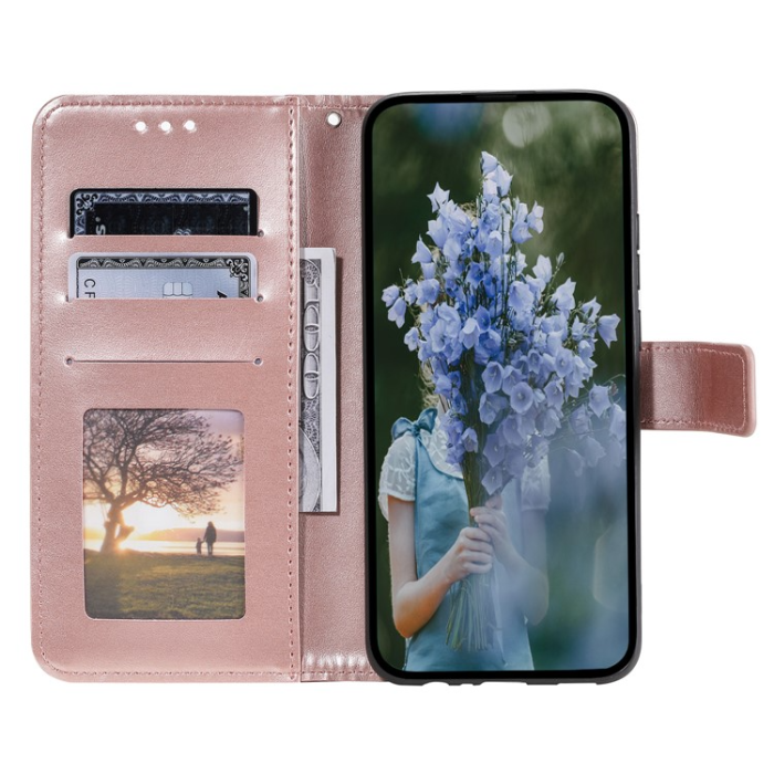 OEM - Galaxy A24 4G Plånboksfodral Imprinted Mandala Flower - Rosa Guld