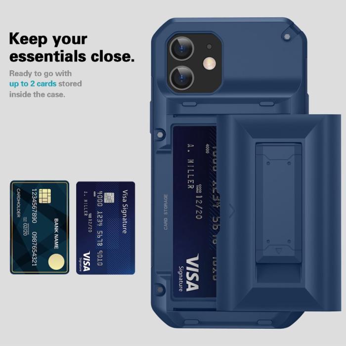 A-One Brand - iPhone 11 Skal Korthållare Built-in Kickstand - Svart