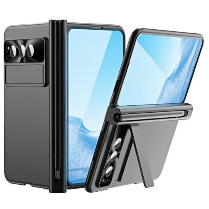 OEM - Google Pixel Fold Mobilskal Electroplating Kickstand med Pennfack - Svart