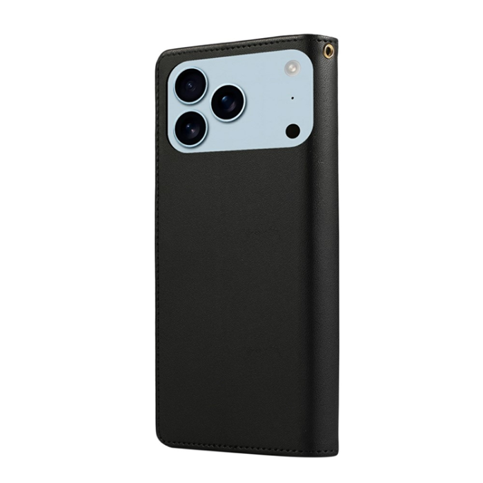A-One Brand - iPhone 17 Pro Max Plånboksfodral RFID Rhombus Läder - Svart