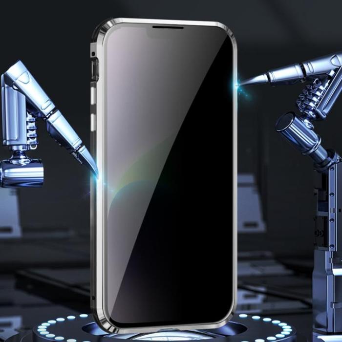 A-One Brand - iPhone 14 Skal Anti-Spy Metall Magnetic - Blå