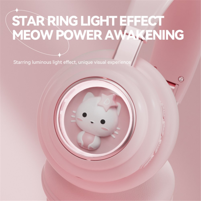 A-One Brand - Over-Ear Trådlösa Hörlurar för Barn Bluetooth Cat RGB-ljus KE-30