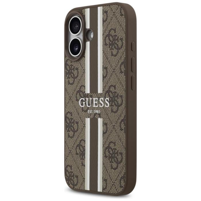 Guess - Guess iPhone 17 Mobilskal MagSafe 4G Printed Stripes - Brun