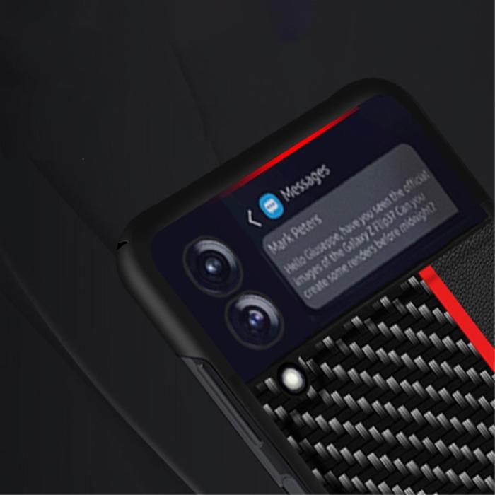 OEM - Carbon Stripe mobilskal till Samsung Galaxy Z Flip 3 - Röd