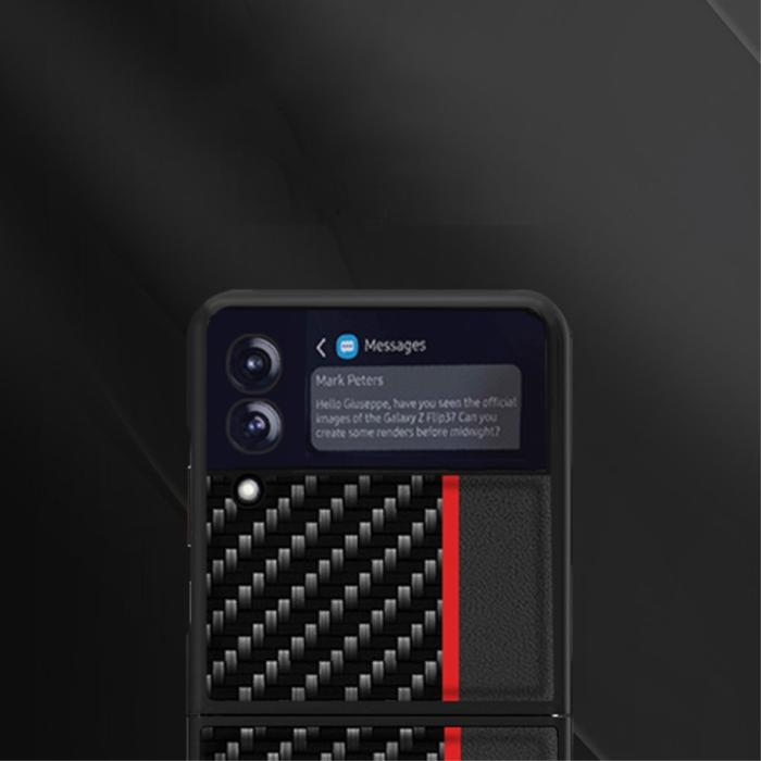 OEM - Carbon Stripe mobilskal till Samsung Galaxy Z Flip 3 - Röd