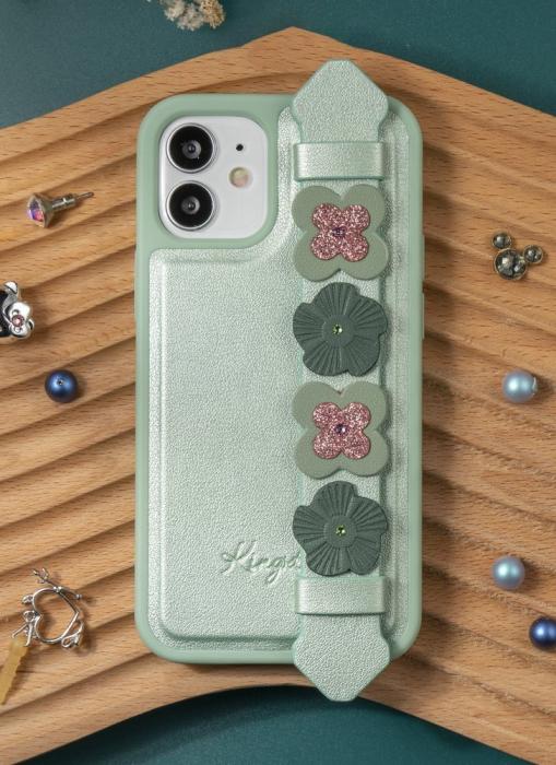 Kingxbar - Kingxbar Sweet Swarovski Mobilskal iPhone 12 mini - Grön
