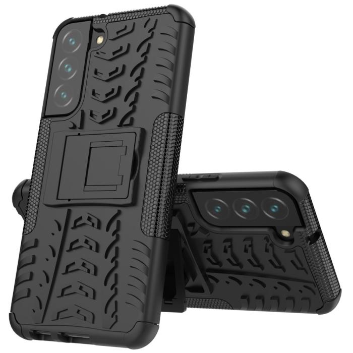 OEM - Tire Texture Kickstand Skal Galaxy S22 Plus 5G - Svart