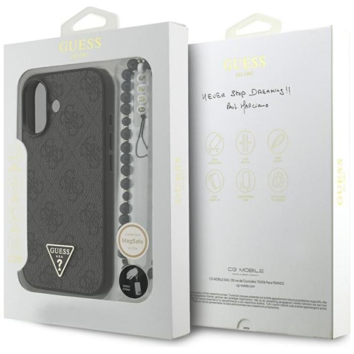 Guess - Guess iPhone 17 Mobilskal MagSafe 4G Strap Triangle Logo - Svart