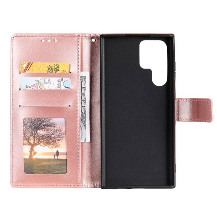 A-One Brand - Galaxy S26 Ultra Plånboksfodral Imprinted Totem Läder - Roséguld