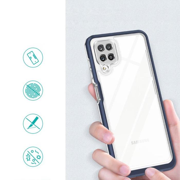 OEM - Galaxy A22 4G Skal Clear 3in1 - Blå