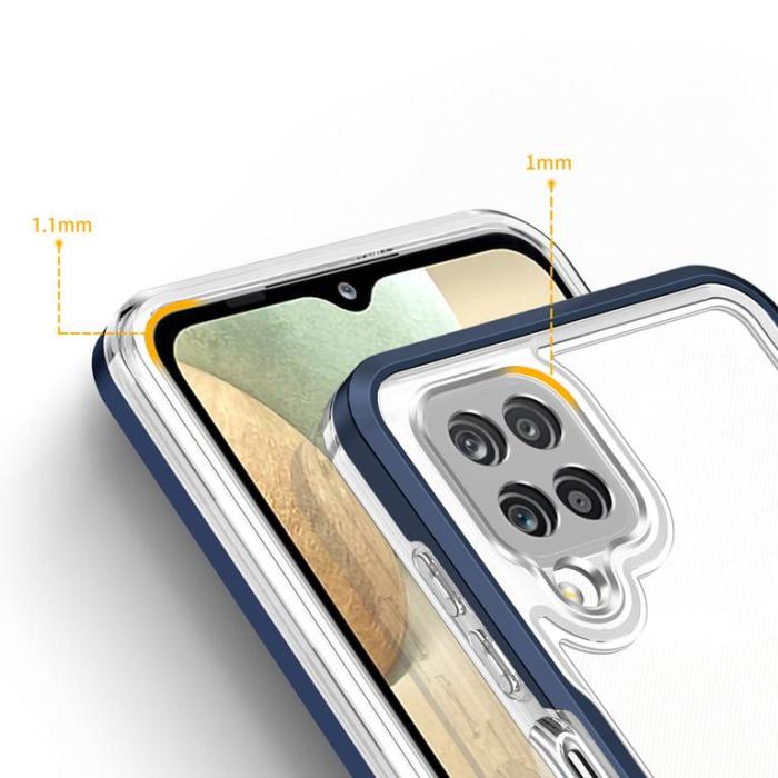OEM - Galaxy A22 4G Skal Clear 3in1 - Blå
